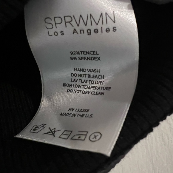 NEW without tags SPRWMN Rib Tank in Black Size Small Crop Bought at Revolve - Picture 9 of 10